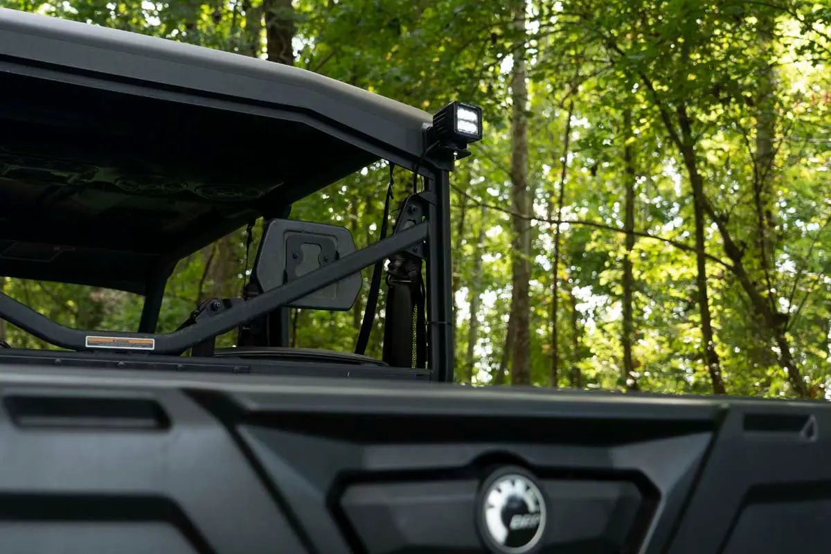 LED Light | Cab Mount | 2" Black Pair | Flood | Can-Am Defender HD 5/HD 8/HD 9/HD 10 by Rough Country