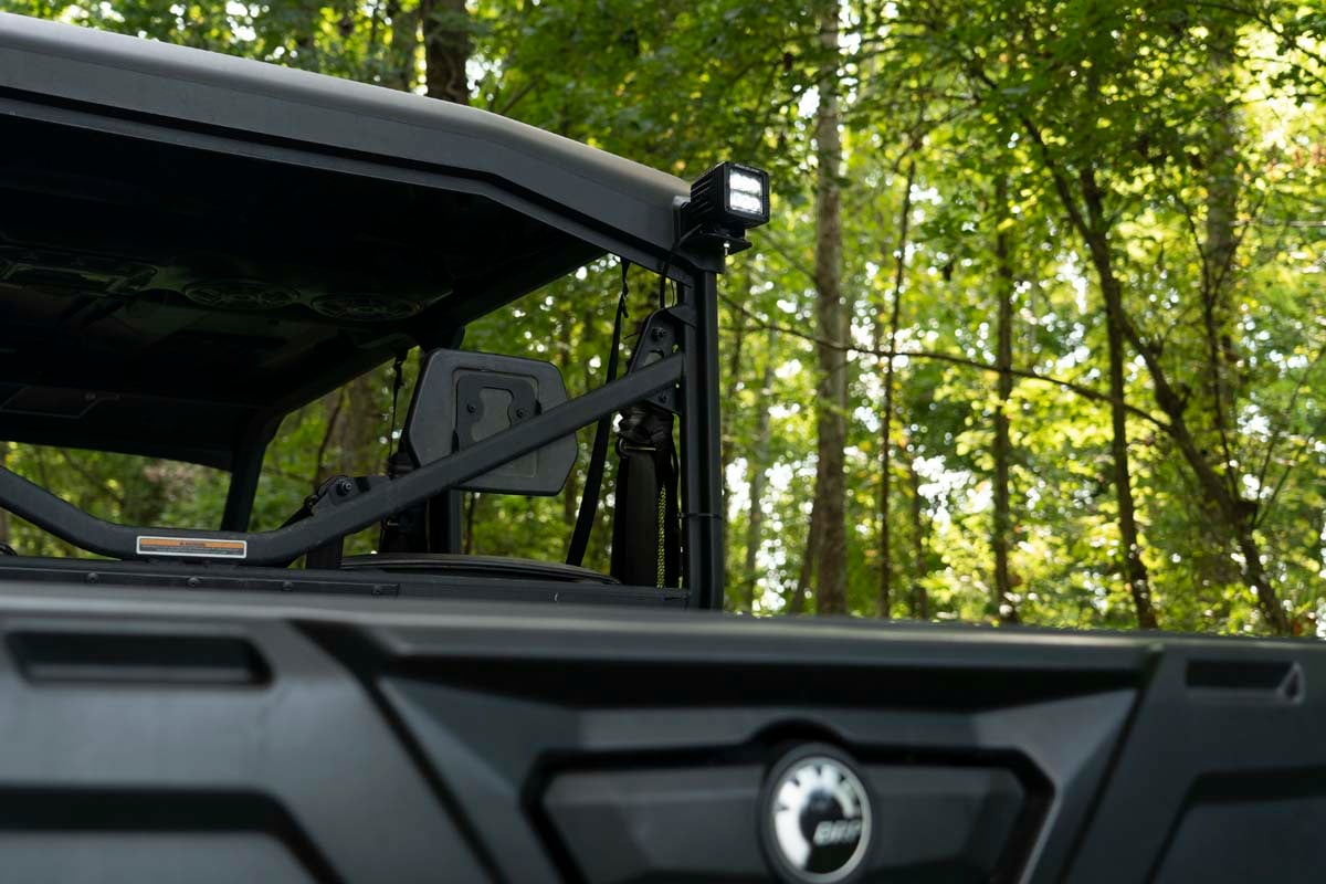 LED Light | Cab Mount | 2" Black Pair | Flood | Can-Am Defender HD 5/HD 8/HD 9/HD 10 by Rough Country