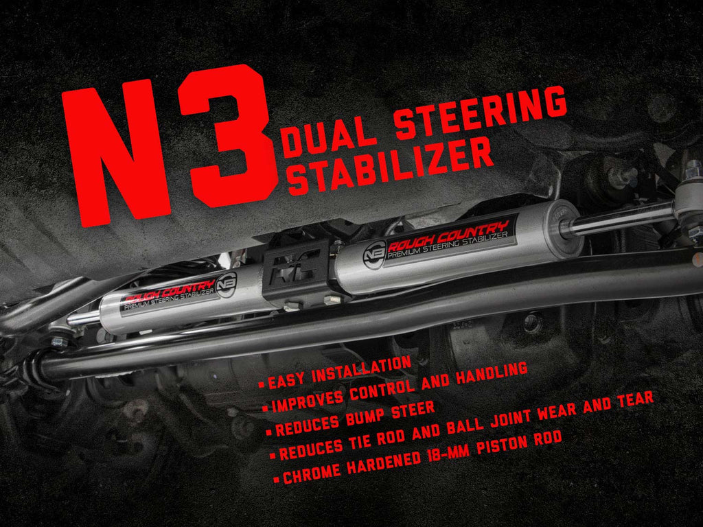 N3 Steering Stabilizer | Dual | Chevy/GMC K10 Truck & SUV/K5 Blazer (69-91) by Rough Country