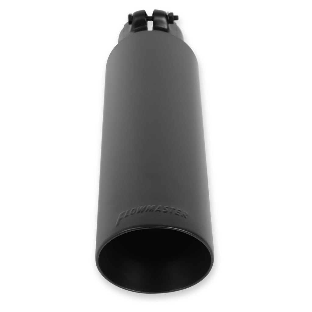 Exhaust Tip - 3.5 in. Black Angle Cut Fits 2.5 in. Tubing- Clamp On by Flowmaster
