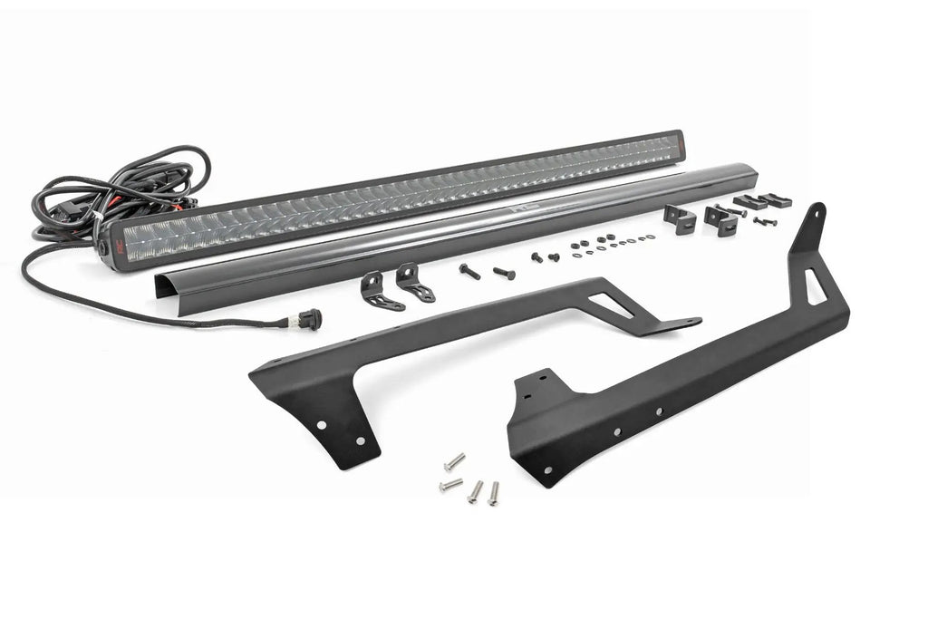 LED Light Kit | Windshield | 50" Spectrum Dual Row | Jeep Wrangler JK/Wrangler Unlimited (07-18) by Rough Country