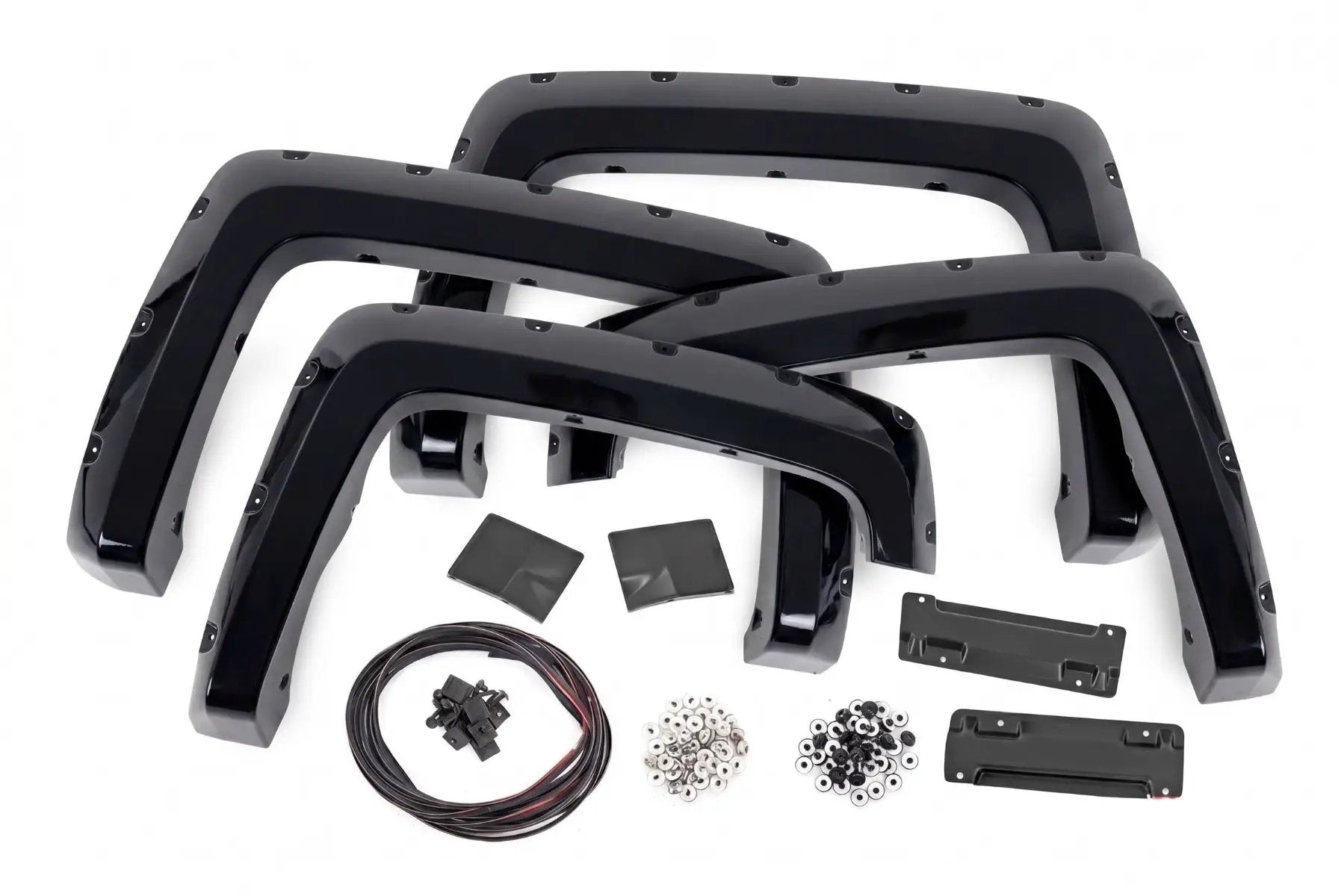 Pocket Fender Flares | 6'7" & 8' Bed | GBA Black | Chevy Silverado 1500 (14-18)/ 2500HD (15-19) by Rough Country