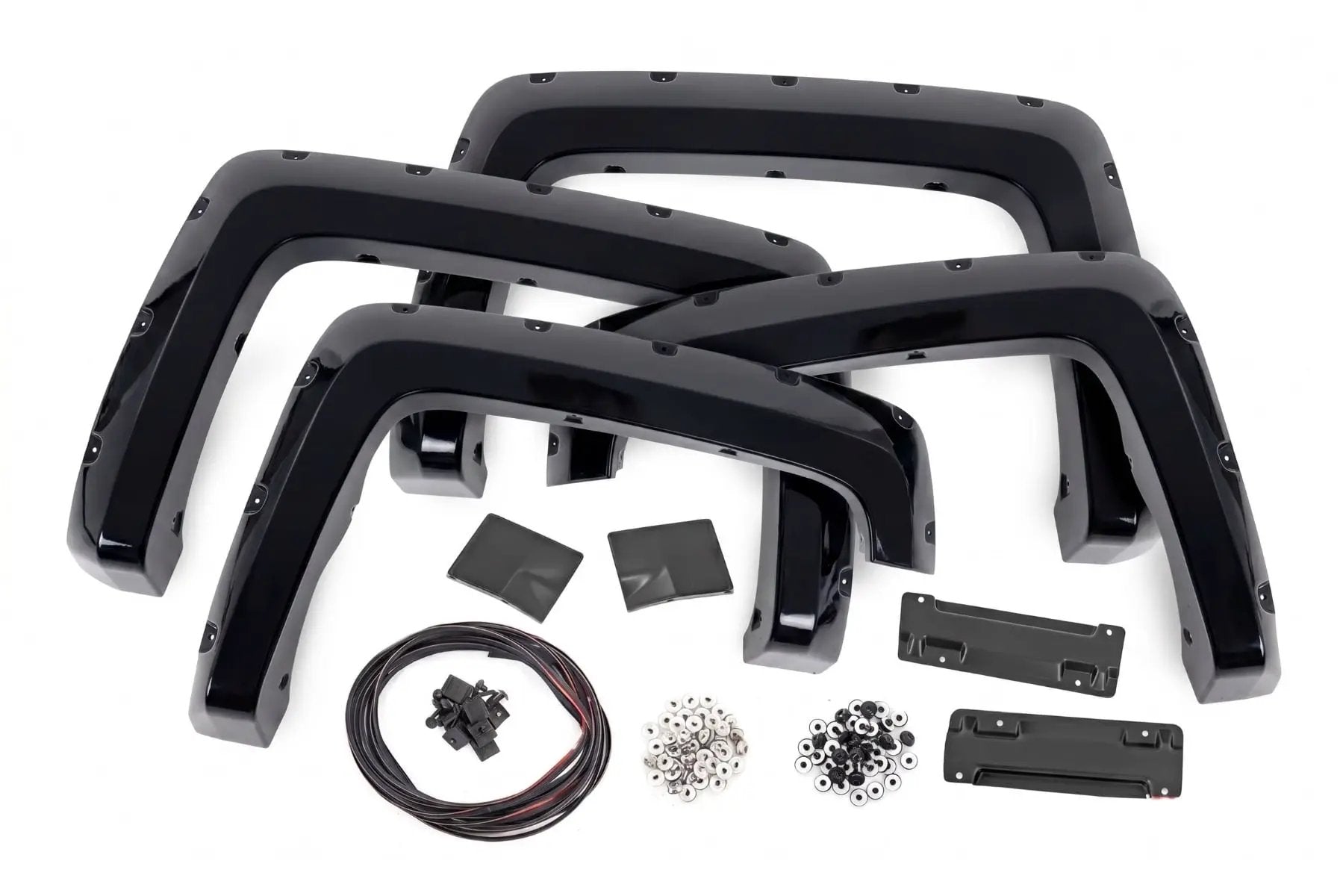 Pocket Fender Flares | 6'7" & 8' Bed | GBA Black | Chevy Silverado 1500 (14-18)/ 2500HD (15-19) by Rough Country