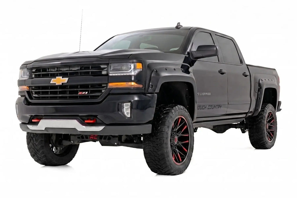 Pocket Fender Flares | 5'9" Bed | GBA Black | Chevy Silverado 1500 (14-18 & Classic) by Rough Country