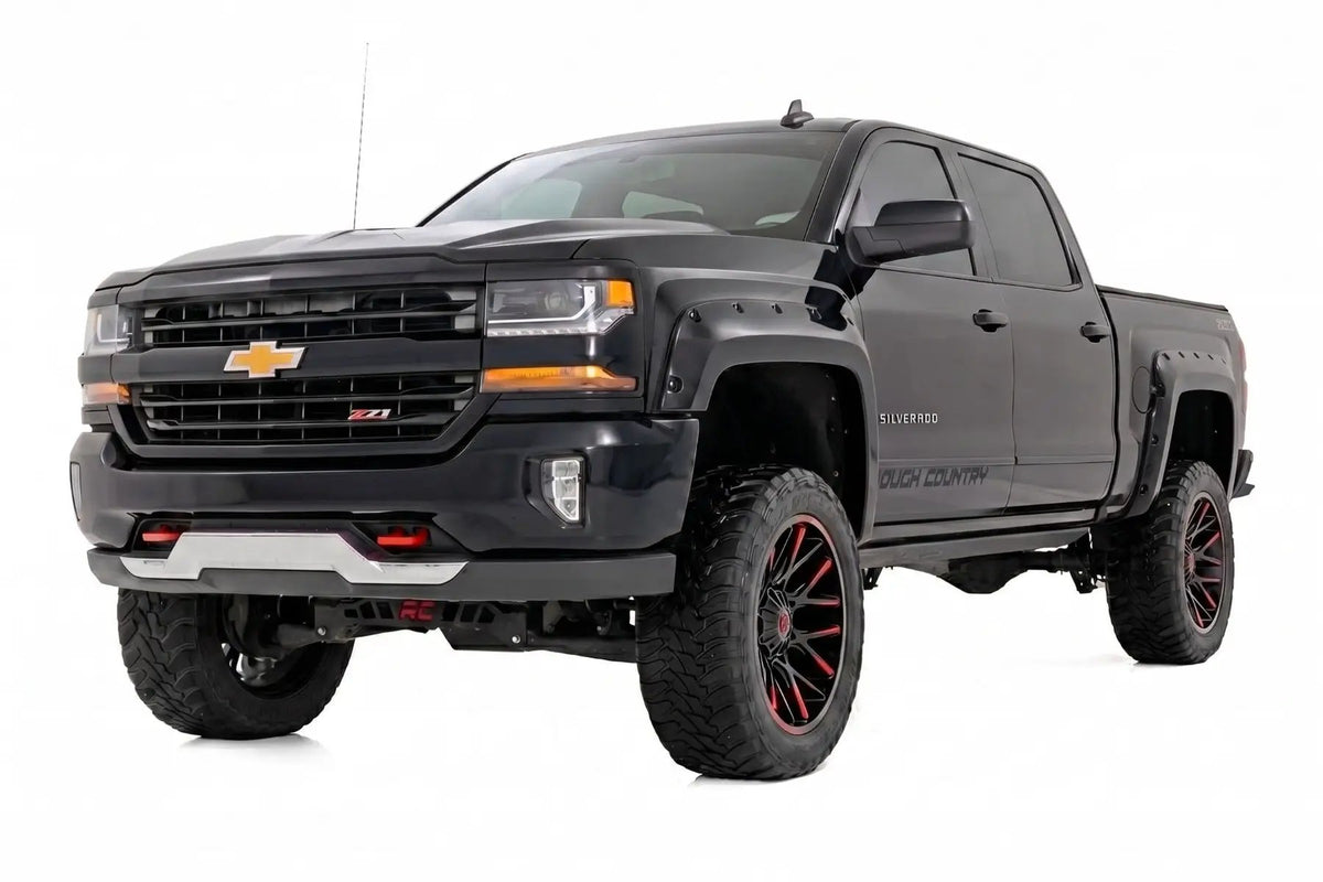 Pocket Fender Flares | 5'9" Bed | GBA Black | Chevy Silverado 1500 (14-18 & Classic) by Rough Country