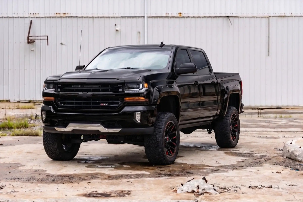 Pocket Fender Flares | 5'9" Bed | GBA Black | Chevy Silverado 1500 (14-18 & Classic) by Rough Country