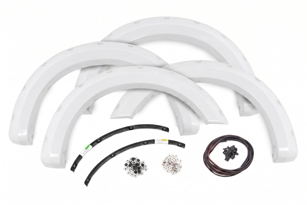 Pocket Fender Flares | YZ Oxford White | Ford F-250/F-350 Super Duty (23-26) by Rough Country