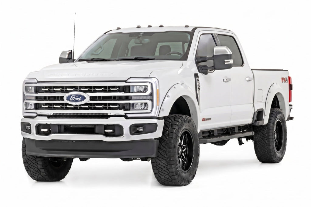 Pocket Fender Flares | YZ Oxford White | Ford F-250/F-350 Super Duty (23-26) by Rough Country