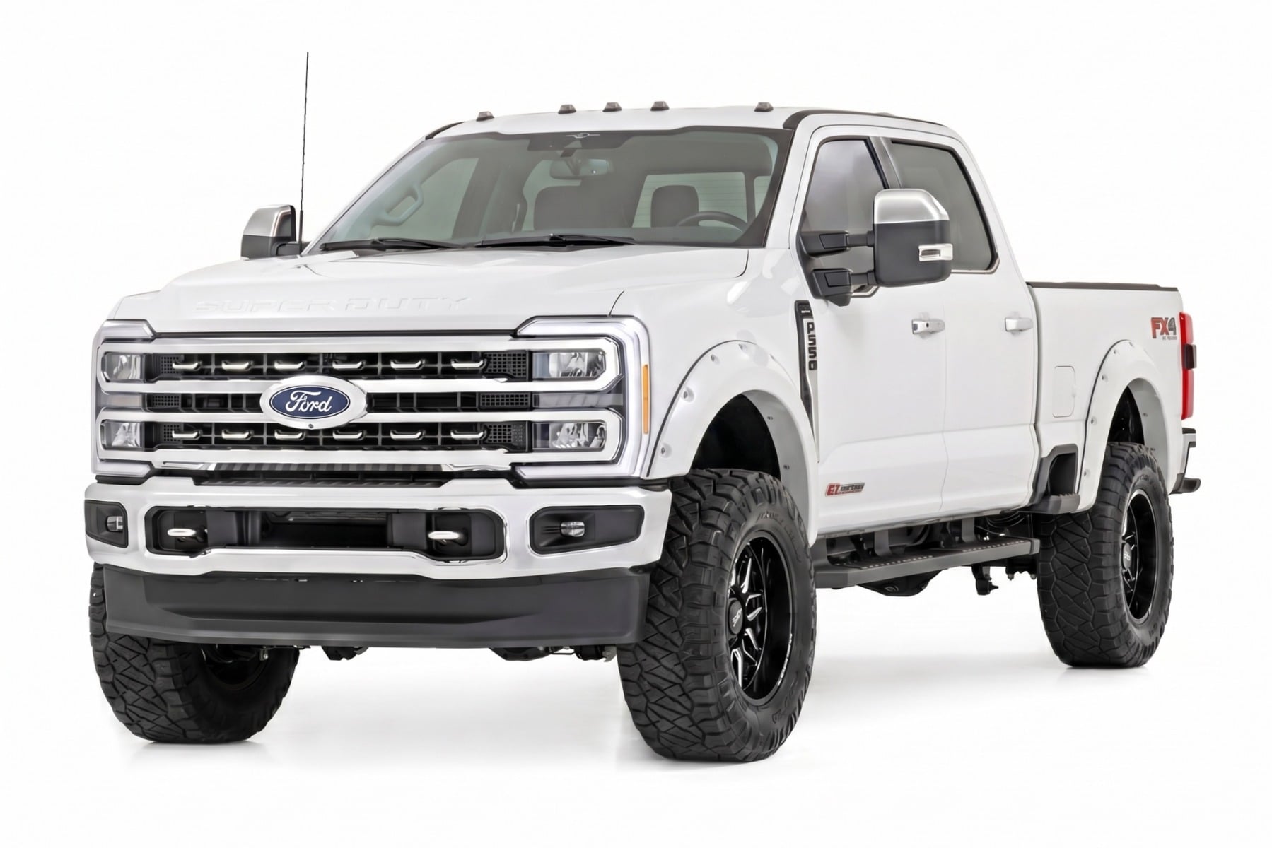 Pocket Fender Flares | YZ Oxford White | Ford F-250/F-350 Super Duty (23-26) by Rough Country