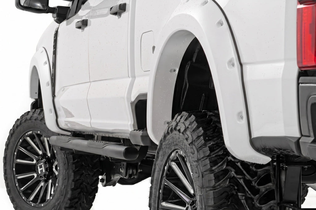 Pocket Fender Flares | YZ Oxford White | Ford F-250/F-350 Super Duty (23-26) by Rough Country
