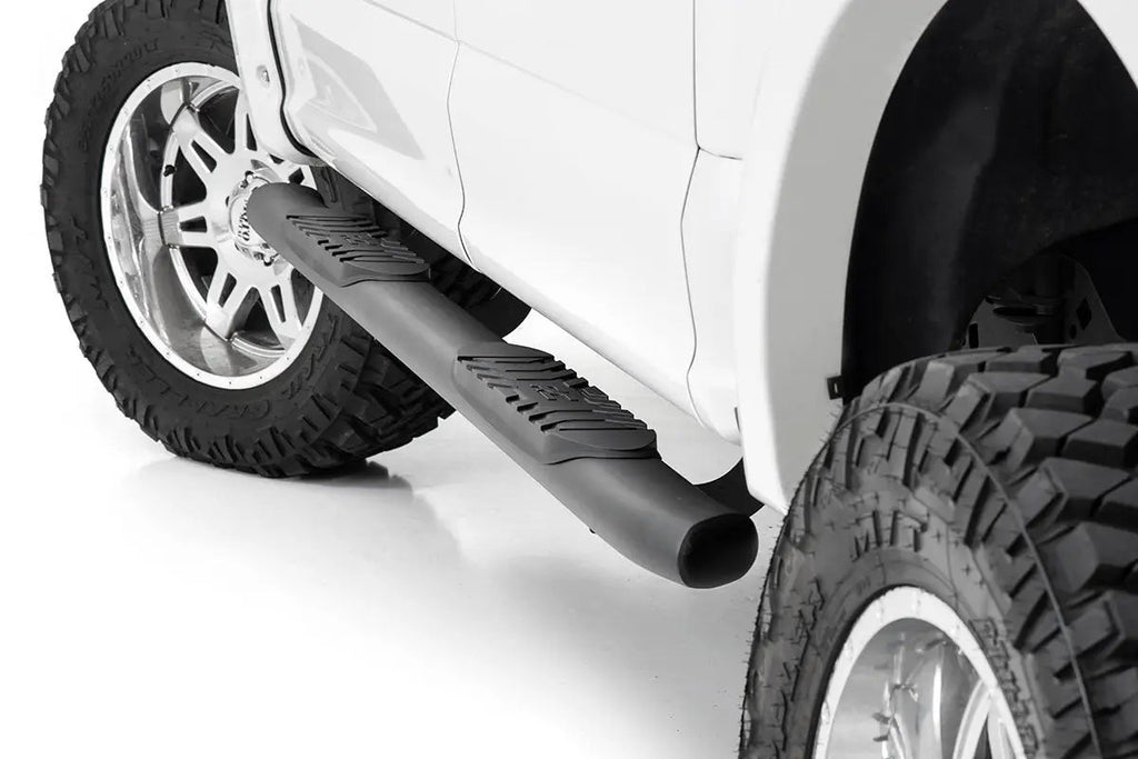 Oval Nerf Step | Crew Cab | Black | Ford F-150/Lightning/F-250/F-350/Raptor (15-26) by Rough Country