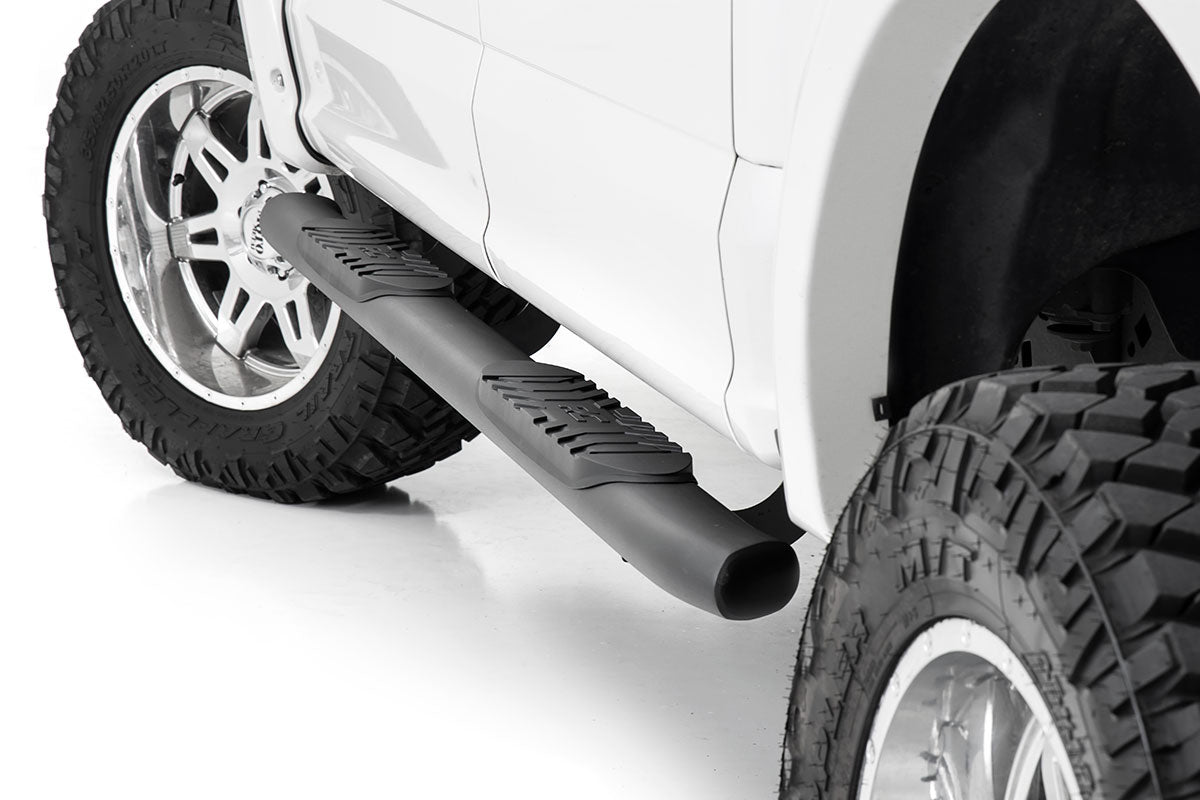 Oval Nerf Step | Crew Cab | Black | Ford F-150/Lightning/F-250/F-350/Raptor (15-26) by Rough Country
