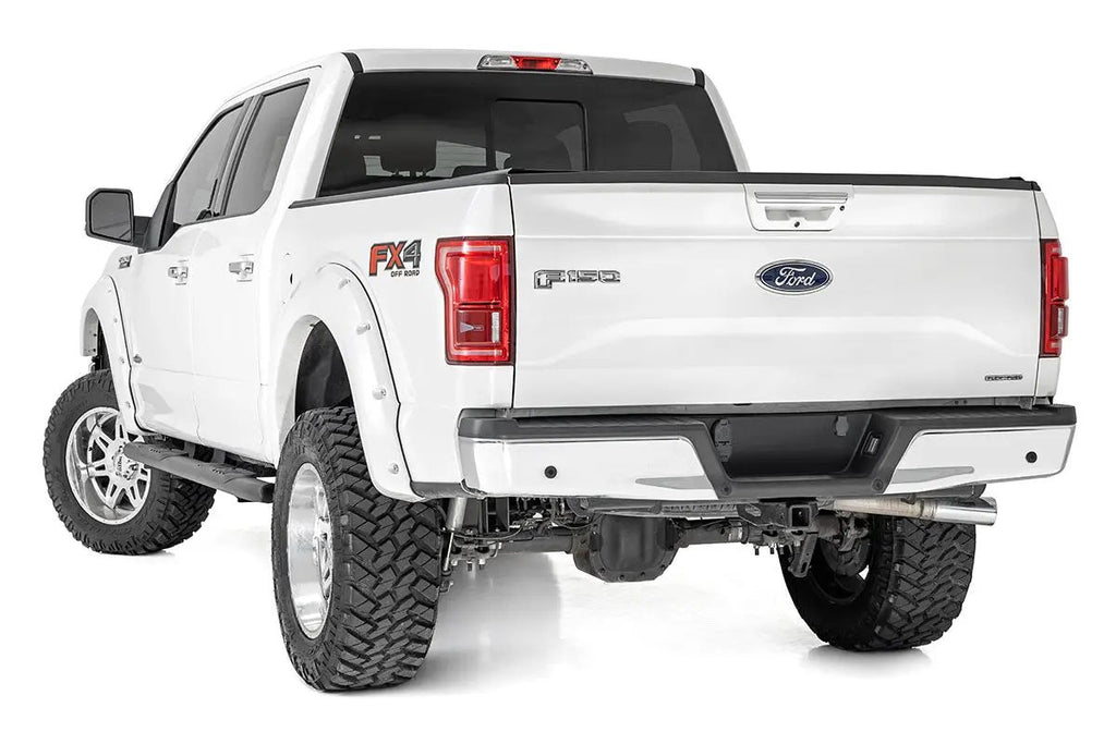 Oval Nerf Step | Crew Cab | Black | Ford F-150/Lightning/F-250/F-350/Raptor (15-26) by Rough Country
