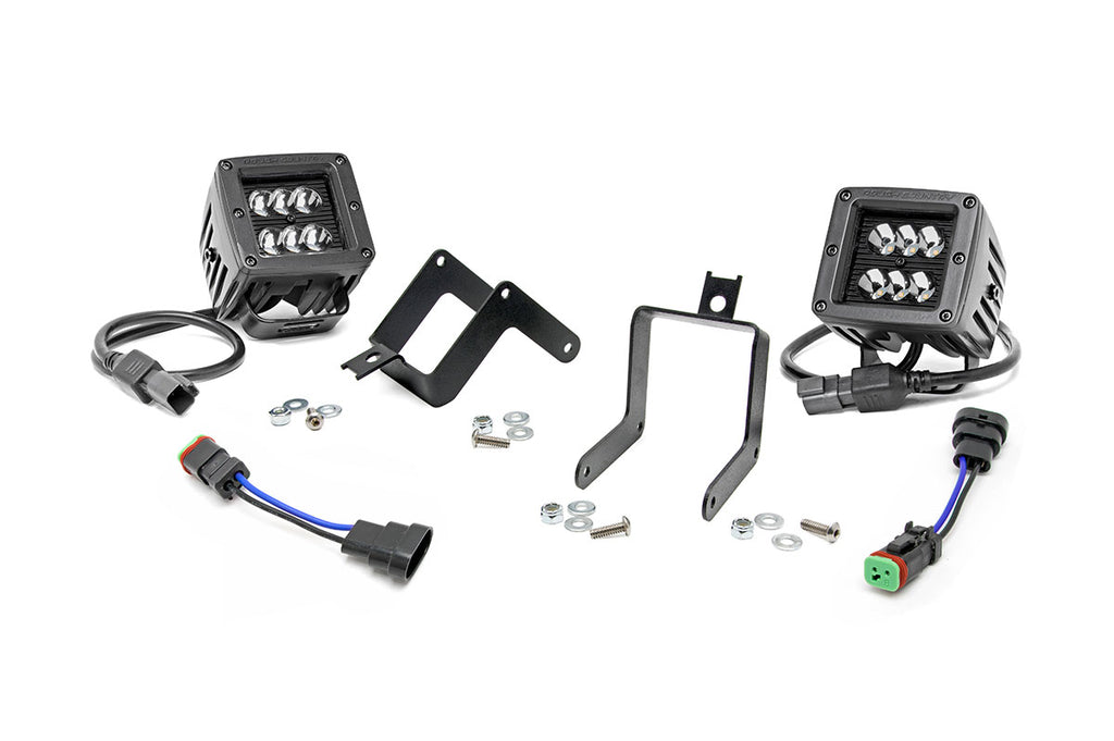 LED Light Kit | Fog Mount | 2" Black Pair | Ford F-250/F-350 Super Duty (11-16) by Rough Country