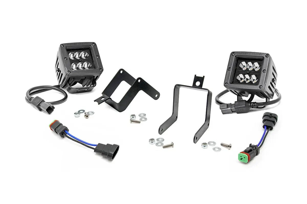 LED Light Kit | Fog Mount | 2" Black Pair | Ford F-250/F-350 Super Duty (11-16) by Rough Country