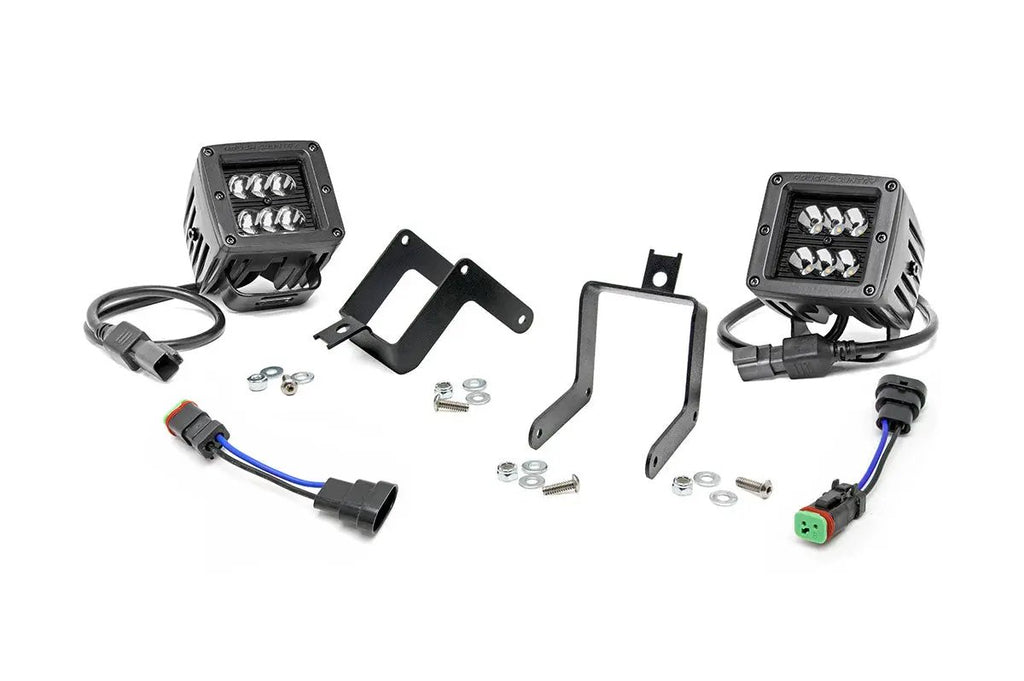 LED Light Kit | Fog Mount | 2" Black Pair | Ford F-250/F-350 Super Duty (11-16) by Rough Country