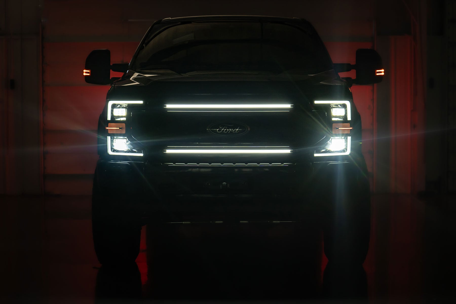 LED Light Kit | Grille Mount | 30 Inch DRL | Ford F-250/F-350 Super Duty (17-22) by Rough Country