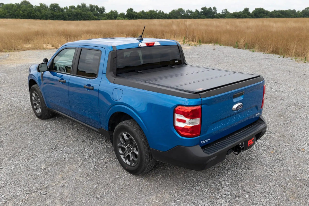 Hard Tri-Fold Flip Up Bed Cover | 4'6" Bed | Ford Maverick 2WD/4WD (22-26) by Rough Country