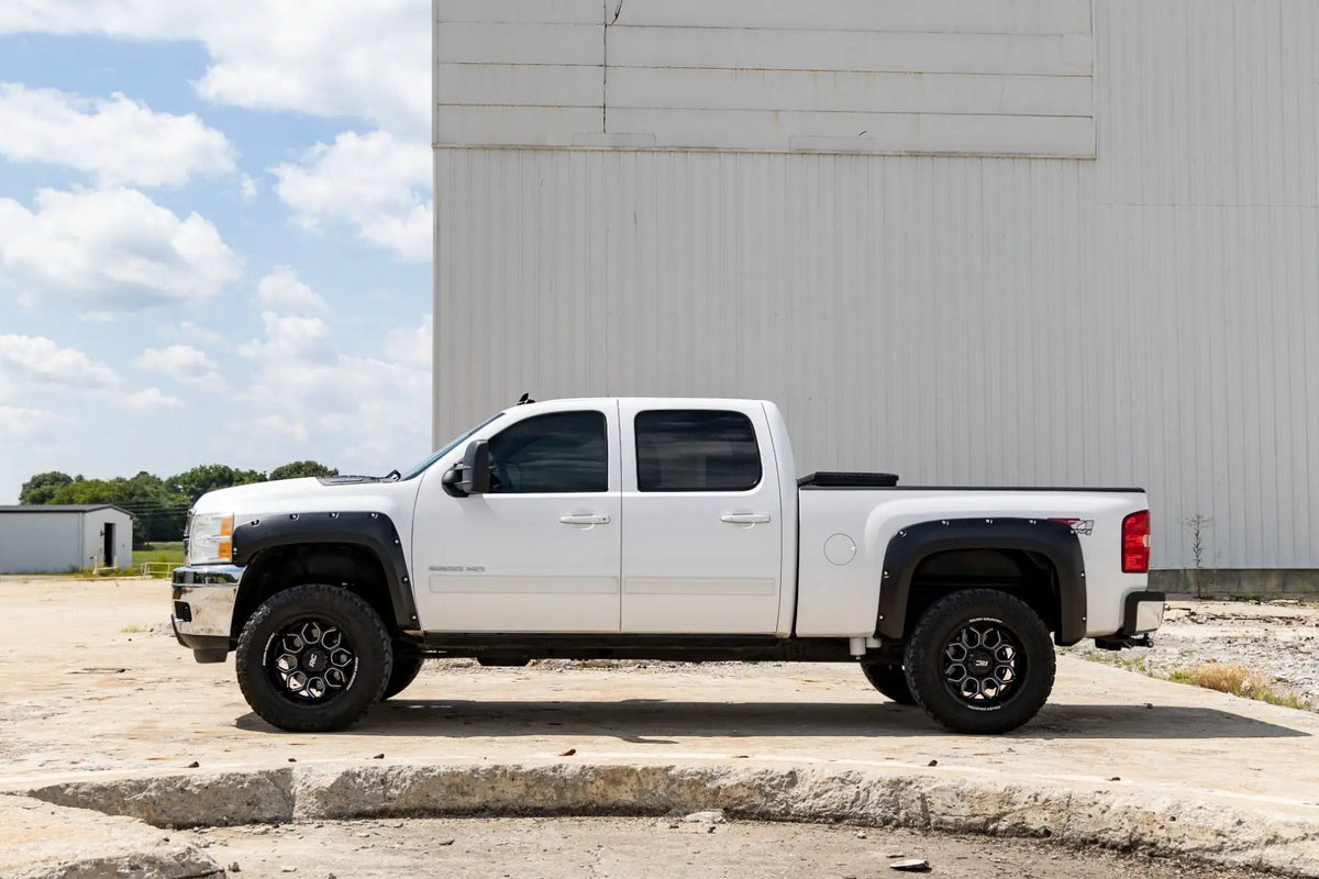 Pocket Fender Flares | GBA Black | Chevy Silverado 1500/2500HD/3500HD (07-14) by Rough Country