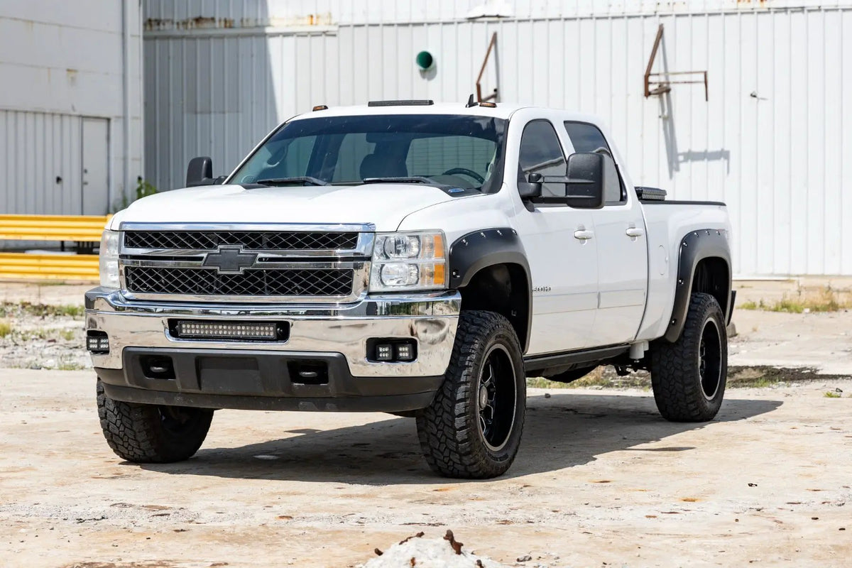 Pocket Fender Flares | GBA Black | Chevy Silverado 1500/2500HD/3500HD (07-14) by Rough Country