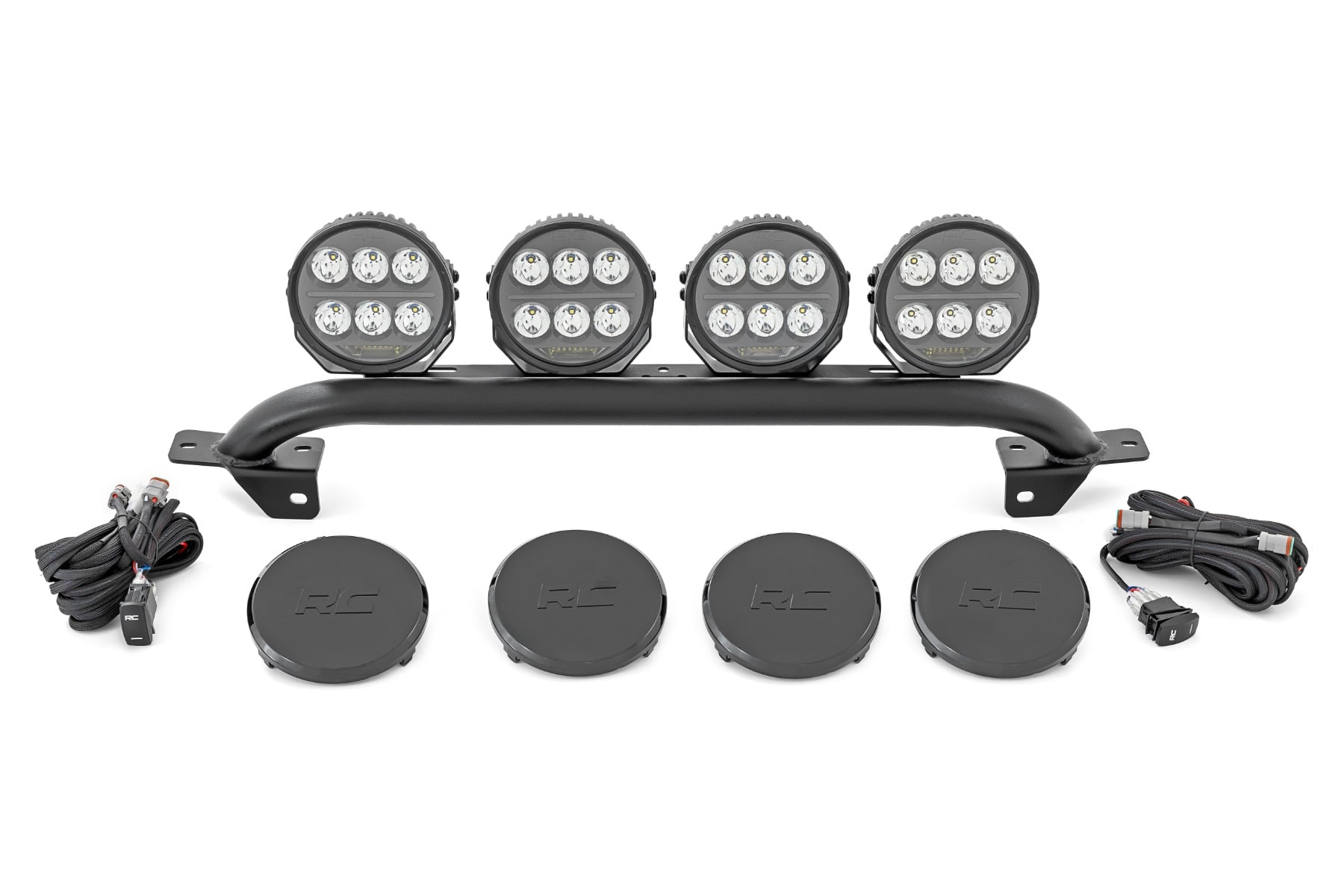 Light Bar Mount | 6.5 Inch Round LED (Quad) | OE Modular Steel | Ford Bronco (21-26) by Rough Country
