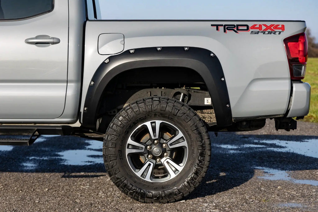 Pocket Fender Flares | 202 Black Onyx | Toyota Tacoma 2WD/4WD (2016-2023) by Rough Country
