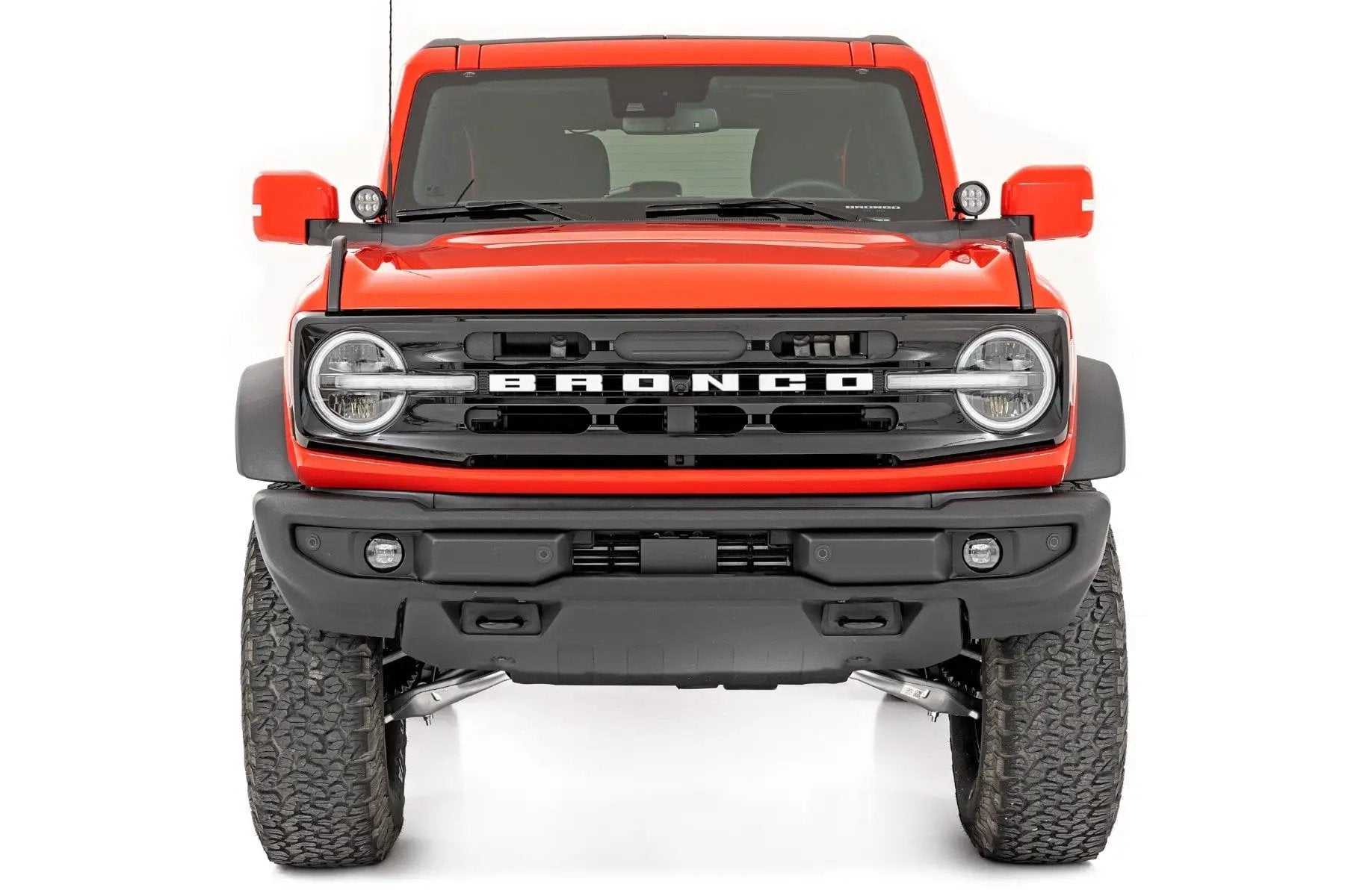 LED Light Kit | Ditch Mount | 3.5" Black Round Pair | Amber DRL | Ford Bronco (21-26) by Rough Country