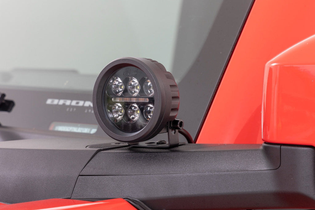LED Light Kit | Ditch Mount | 3.5" Black Round Pair | Amber DRL | Ford Bronco (21-26) by Rough Country