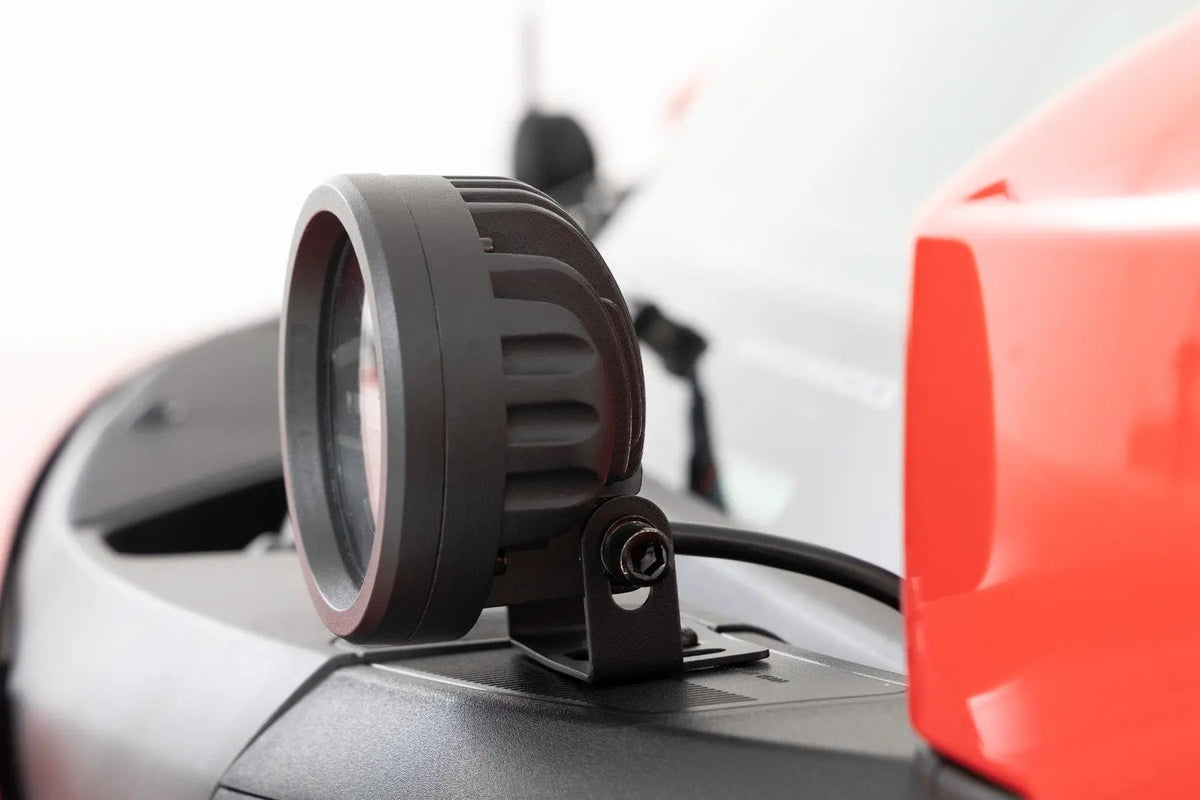 LED Light Kit | Ditch Mount | 3.5" Black Round Pair | Amber DRL | Ford Bronco (21-26) by Rough Country