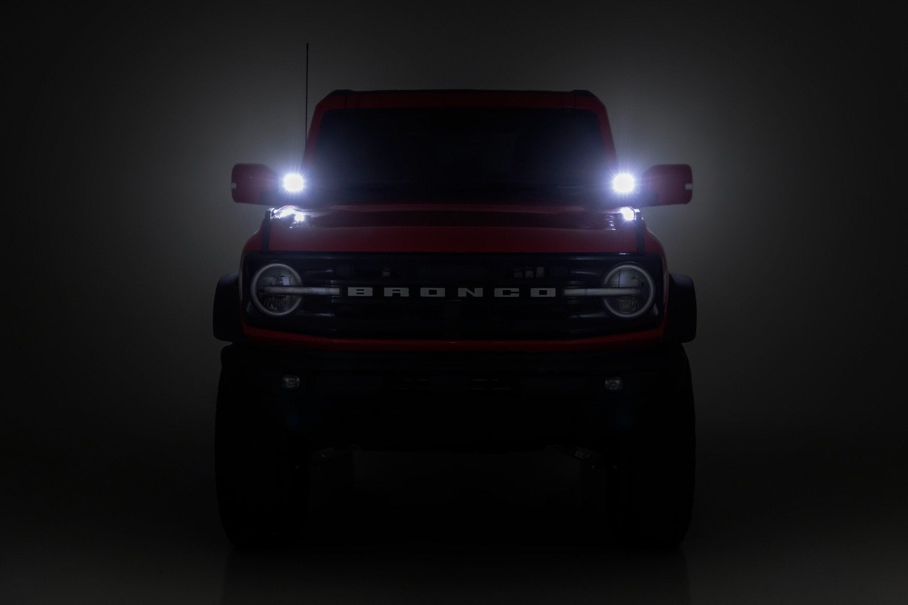 LED Light Kit | Ditch Mount | 3.5" Black Round Pair | Amber DRL | Ford Bronco (21-26) by Rough Country