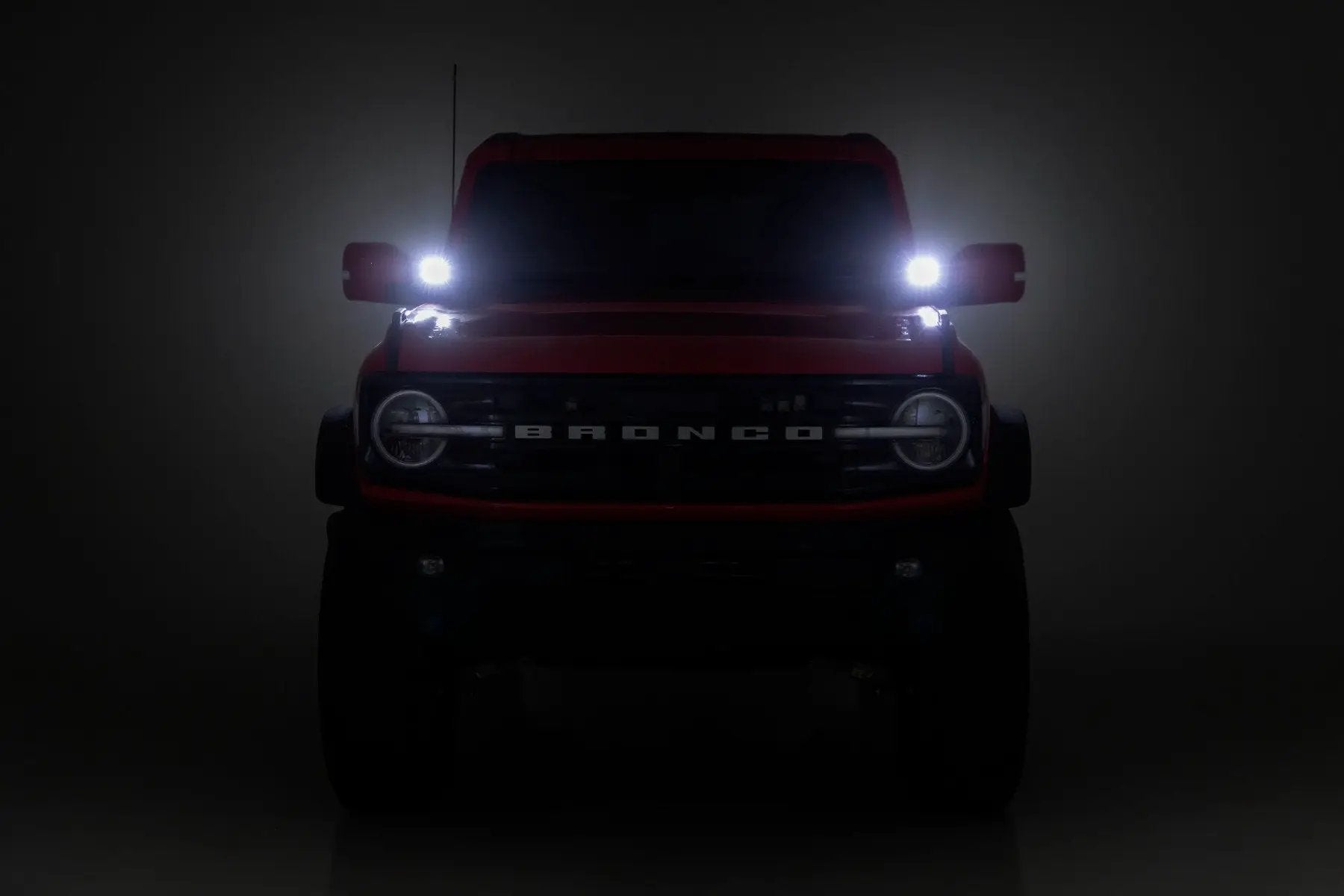 LED Light Kit | Ditch Mount | 3.5" Black Round Pair | Amber DRL | Ford Bronco (21-26) by Rough Country