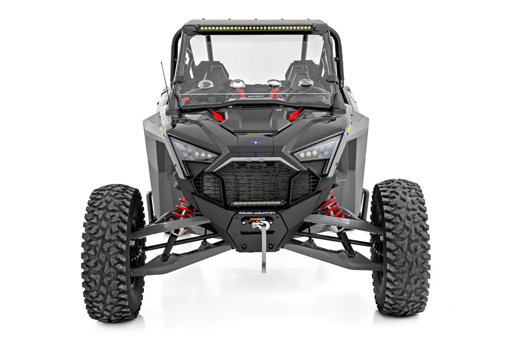 30" Single Row Light Mount | Front | Black Series | White DRL | Polaris RZR Turbo R by Rough Country