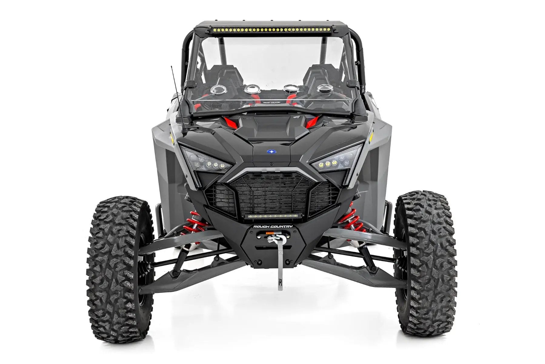 30" Single Row Light Mount | Front | Black Series | White DRL | Polaris RZR Turbo R by Rough Country