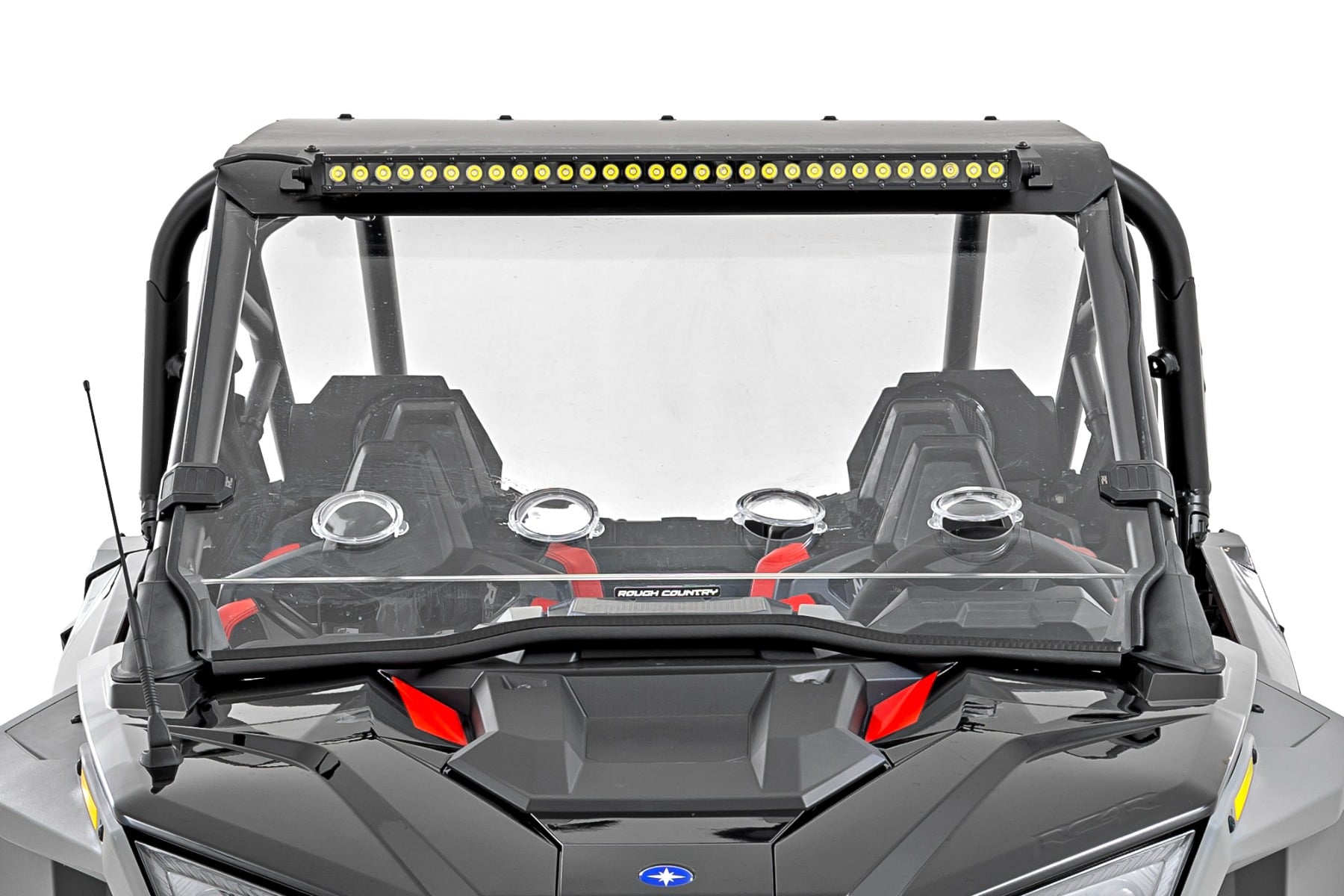 30" Single Row Light Mount | Front | Black Series | White DRL | Polaris RZR Turbo R by Rough Country