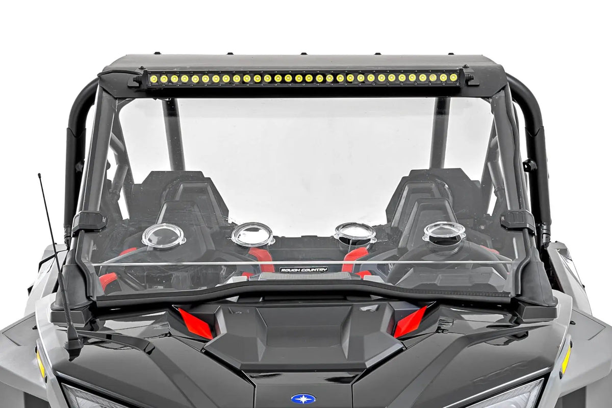 30" Single Row Light Mount | Front | Black Series | White DRL | Polaris RZR Turbo R by Rough Country