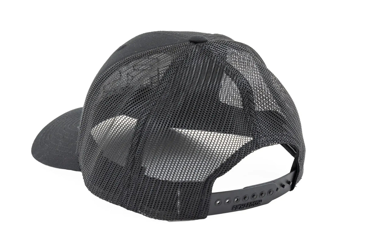 Rough Country Hat | Black Mesh | Rough Country Patch | Black/Black - Richardson 112 by Rough Country