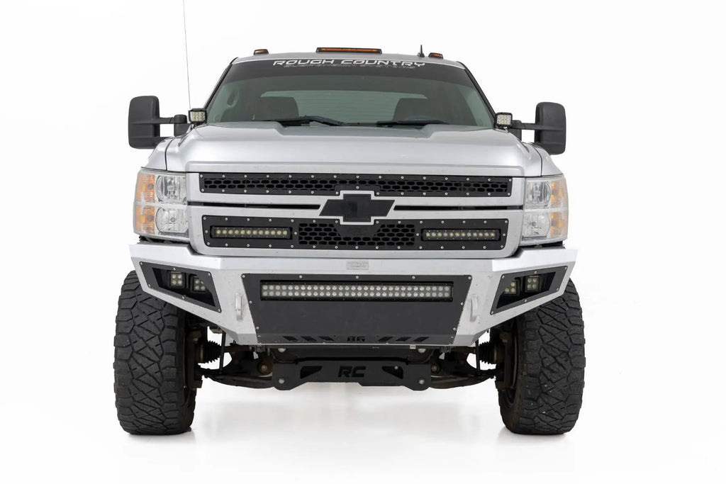 LED Light Kit | Ditch Mount | 2" Black Pair | Flood | Chevy 1500 & Chevy/GMC 2500HD/3500HD (07-14) by Rough Country
