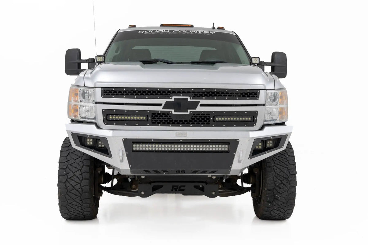 LED Light Kit | Ditch Mount | 2" Black Pair | Flood | Chevy 1500 & Chevy/GMC 2500HD/3500HD (07-14) by Rough Country