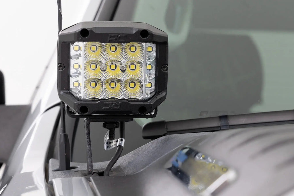 LED Light Kit | Ditch Mount | 2" Black Pair | Spot | Chevy 1500 & Chevy/GMC 2500HD/3500HD (07-14) by Rough Country