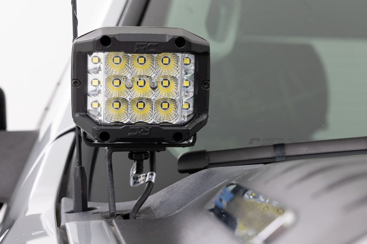 LED Light | Ditch Mount | 2" Black Pair | White DRL | Chevy 1500 (2007-2013)