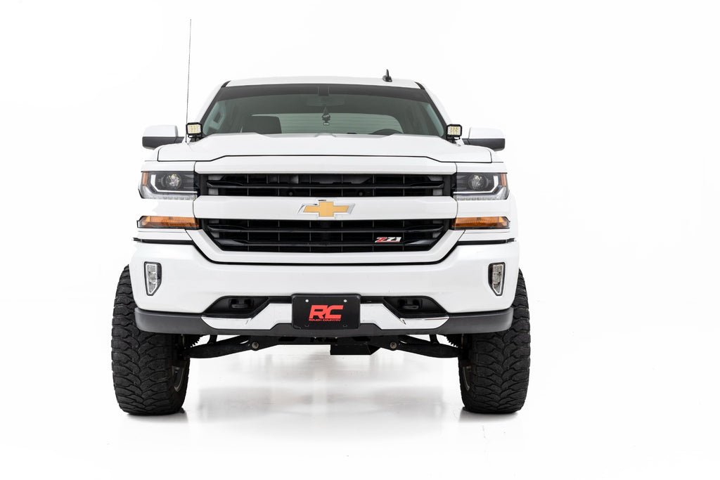 LED Ditch Light Kit | 2in Black Pair | Spot | Chevy/GMC 1500 (14-18 & Classic) by Rough Country