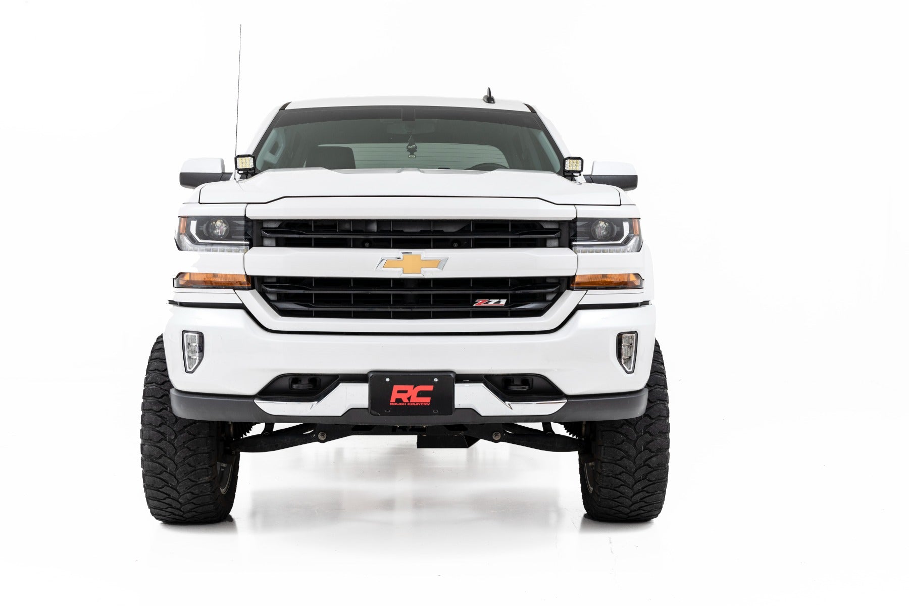 LED Ditch Light Kit | 2in Black Pair | Spot | Chevy/GMC 1500 (14-18 & Classic) by Rough Country