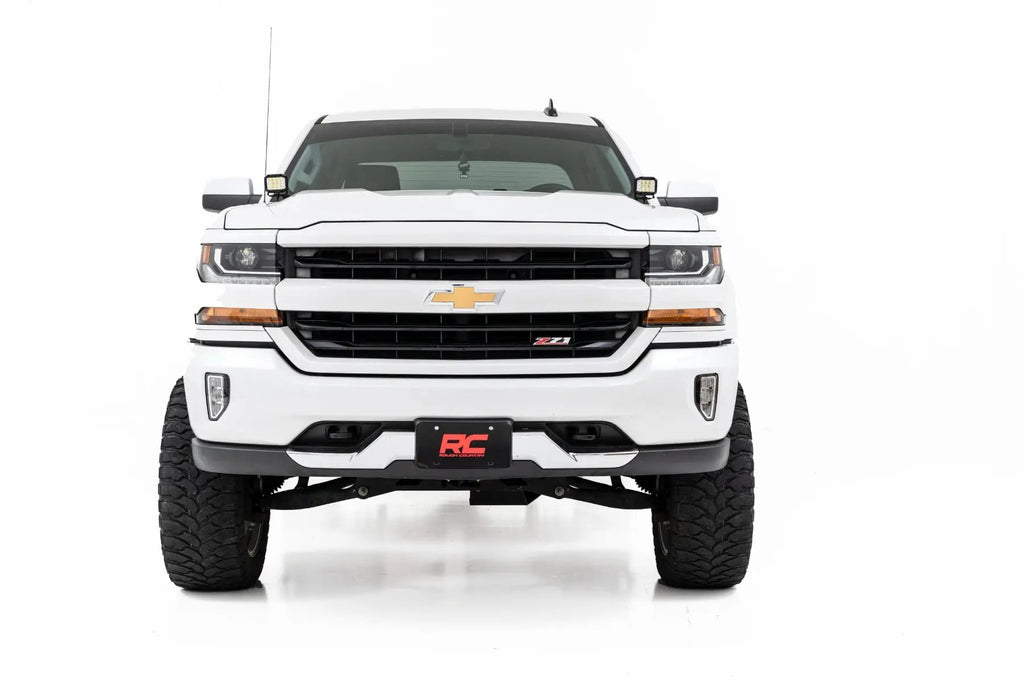 LED Ditch Light Kit | 2in Black Pair | Spot | Chevy/GMC 1500 (14-18 & Classic) by Rough Country