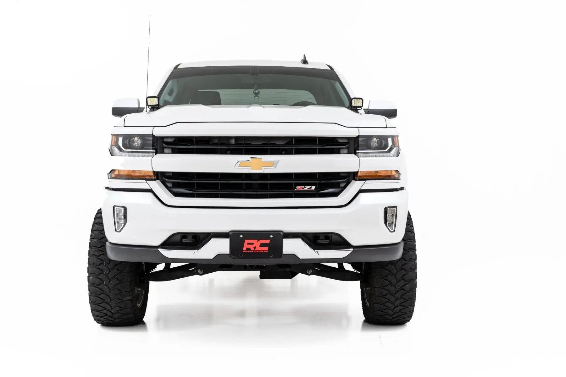 LED Ditch Light Kit | 2in Black Pair | Spot | Chevy/GMC 1500 (14-18 & Classic) by Rough Country