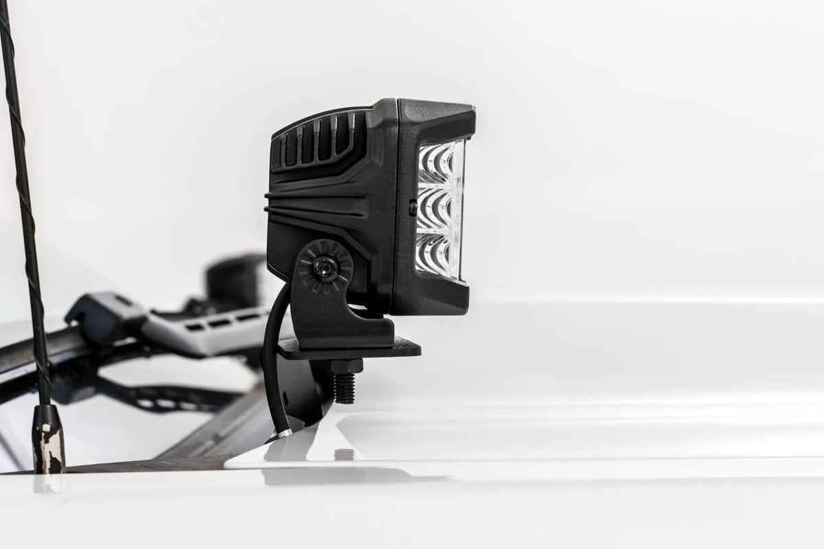 LED Ditch Light Kit | 2in Black Pair | Flood | Chevy/GMC 1500 (14-18 & Classic) by Rough Country