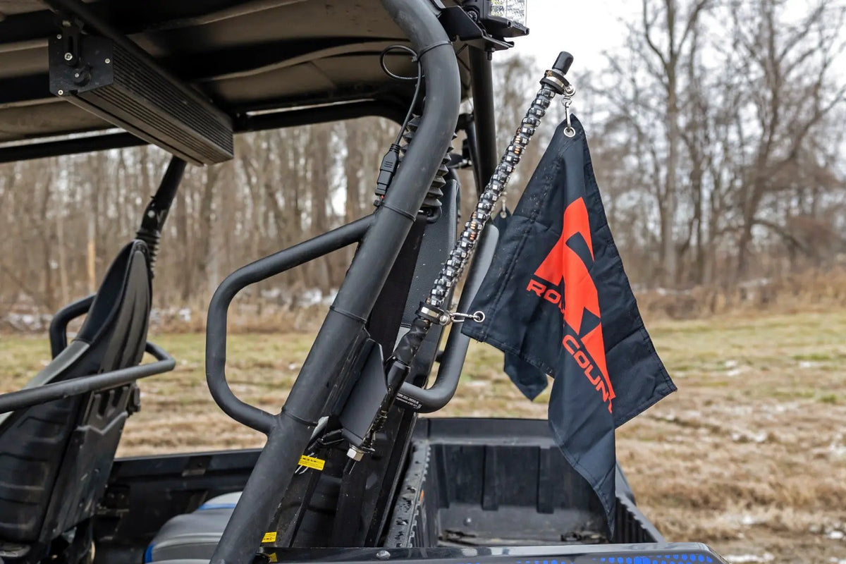 Whip Mount | Cage | 4' Multl-Color LED Whip Pair | Kawasaki Teryx4 800 by Rough Country