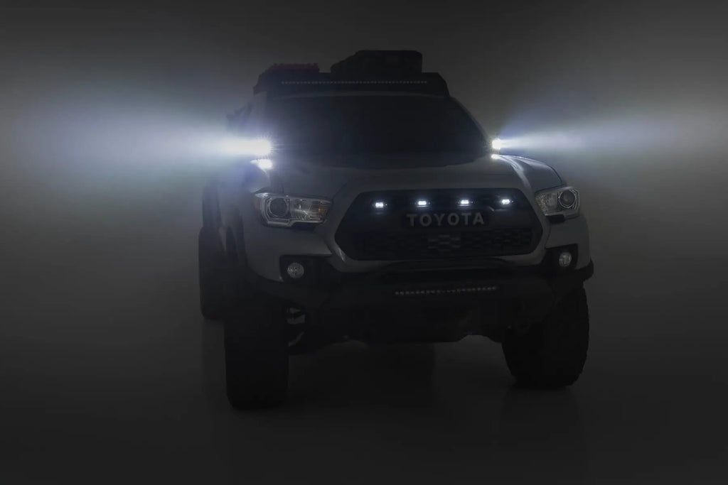 LED Light Kit | Ditch Mount | 2" Black Pair | Spot | Toyota Tacoma (16-23) by Rough Country