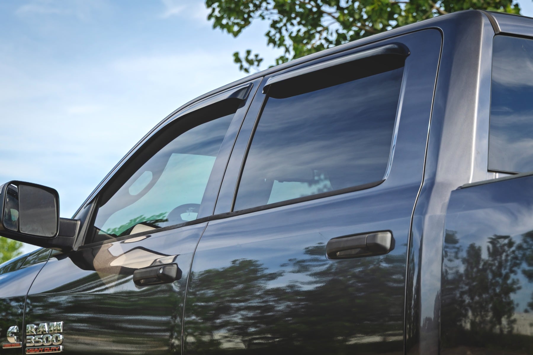Side Window Deflectors | Tape On Rain Guard | Ram 1500 (09-18)/2500 (10-26) by Rough Country