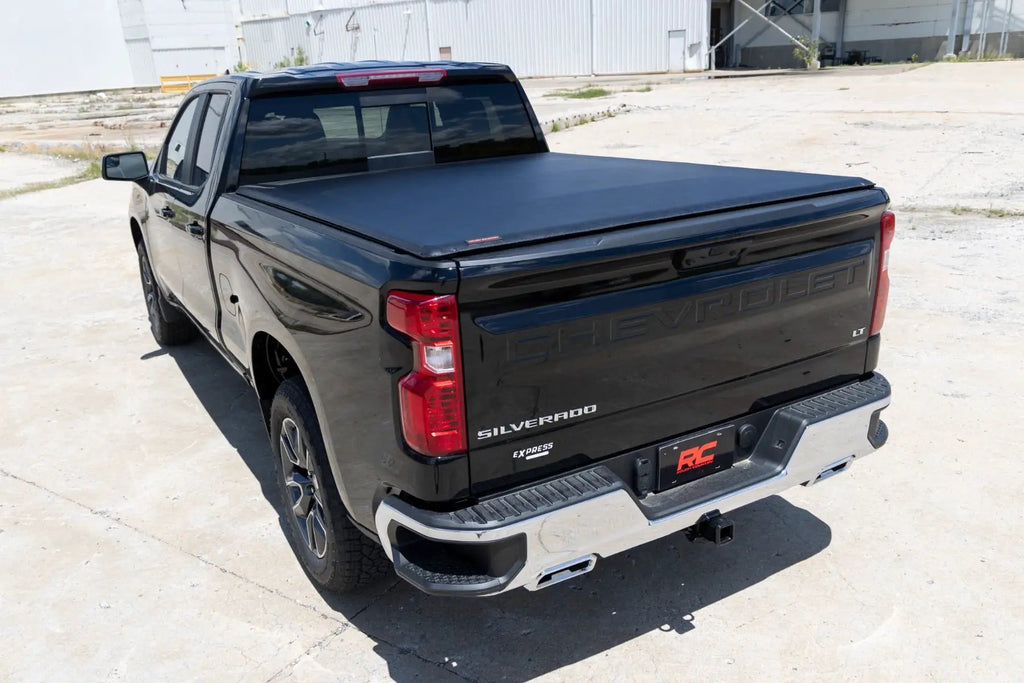 Soft Roll Up Bed Cover | 6'7" Bed | Chevy/GMC Sierra 1500 (19-26)/Silverado 1500 (19-26) by Rough Country