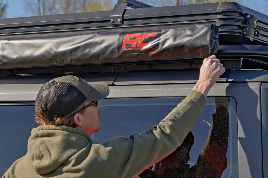 Retractable Roof Rack Awning | 6'6" x 9'8" (Fits Trucks & SUVs) by Rough Country